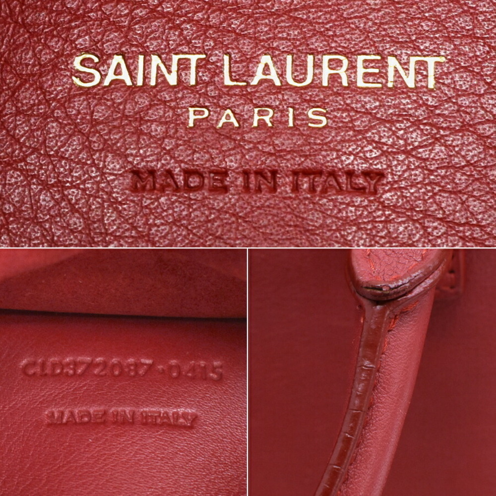 Saint Laurent Paris Cabas Handbag Red Leather - Picture 9 of 9